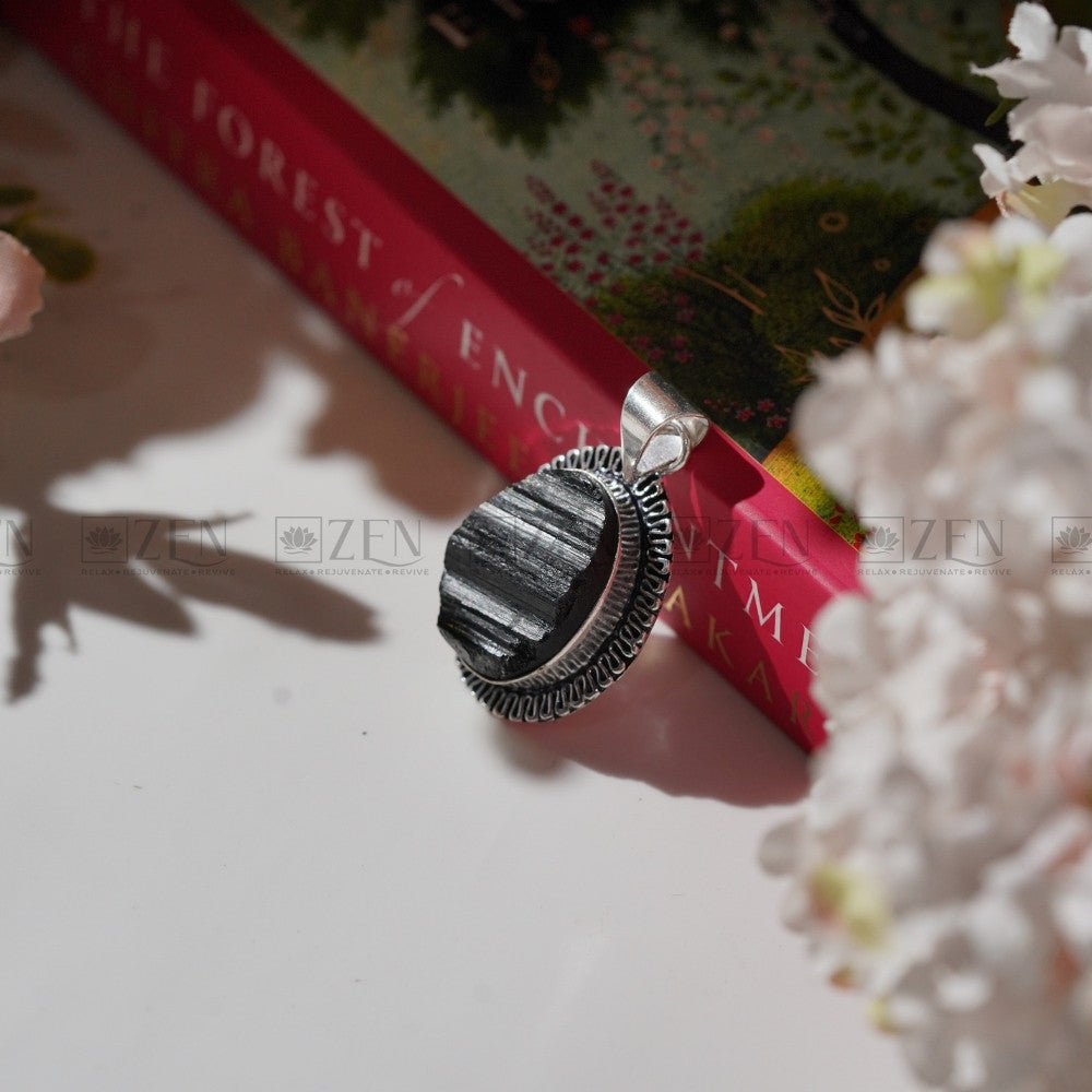 Raw Black Tourmaline Pendant