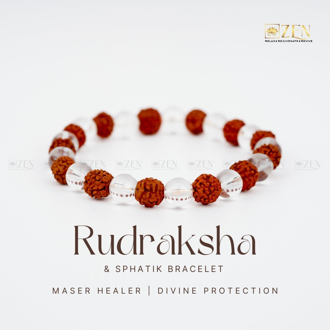 Rudraksha Sphatik Combination Bracelet