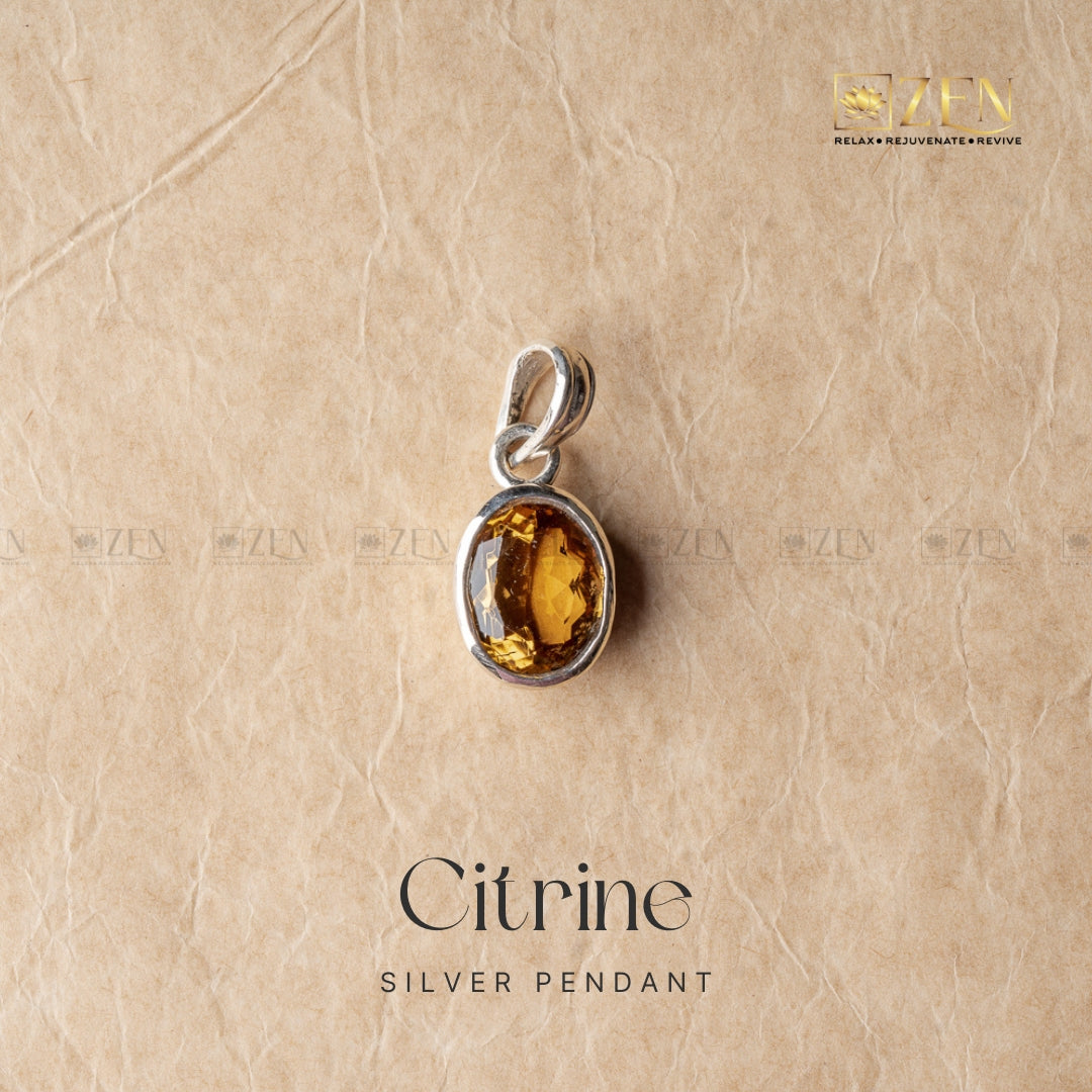 Citrine Silver Pendant