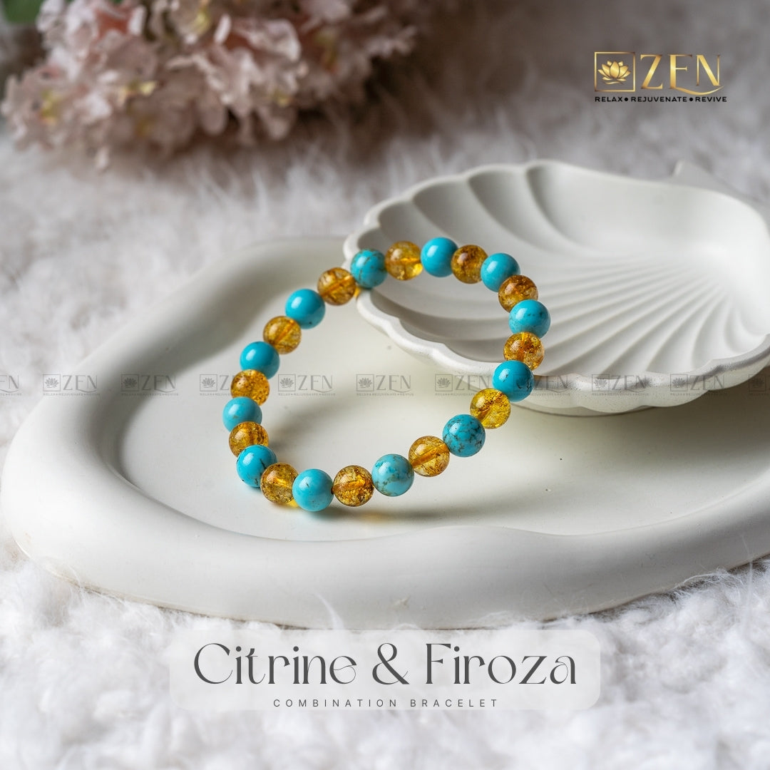 Citrine & Firoza Combination Bracelet