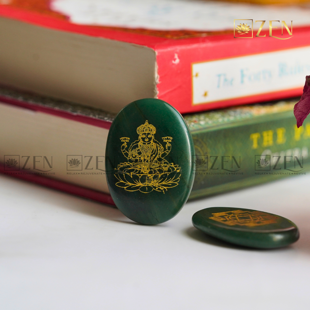 Laxmi Ji & Shri Yantra Jade Coin
