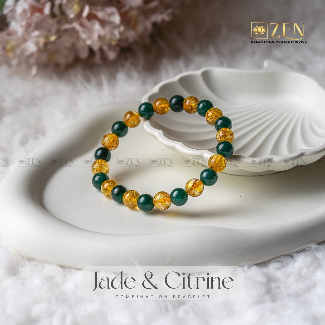 Jade & Citrine Combination Bracelet