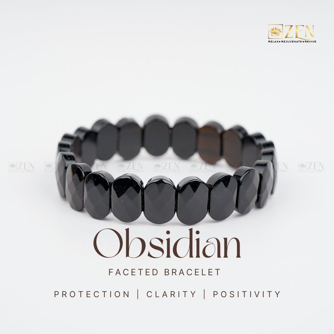 Black Obsidian Faceted Bracelet