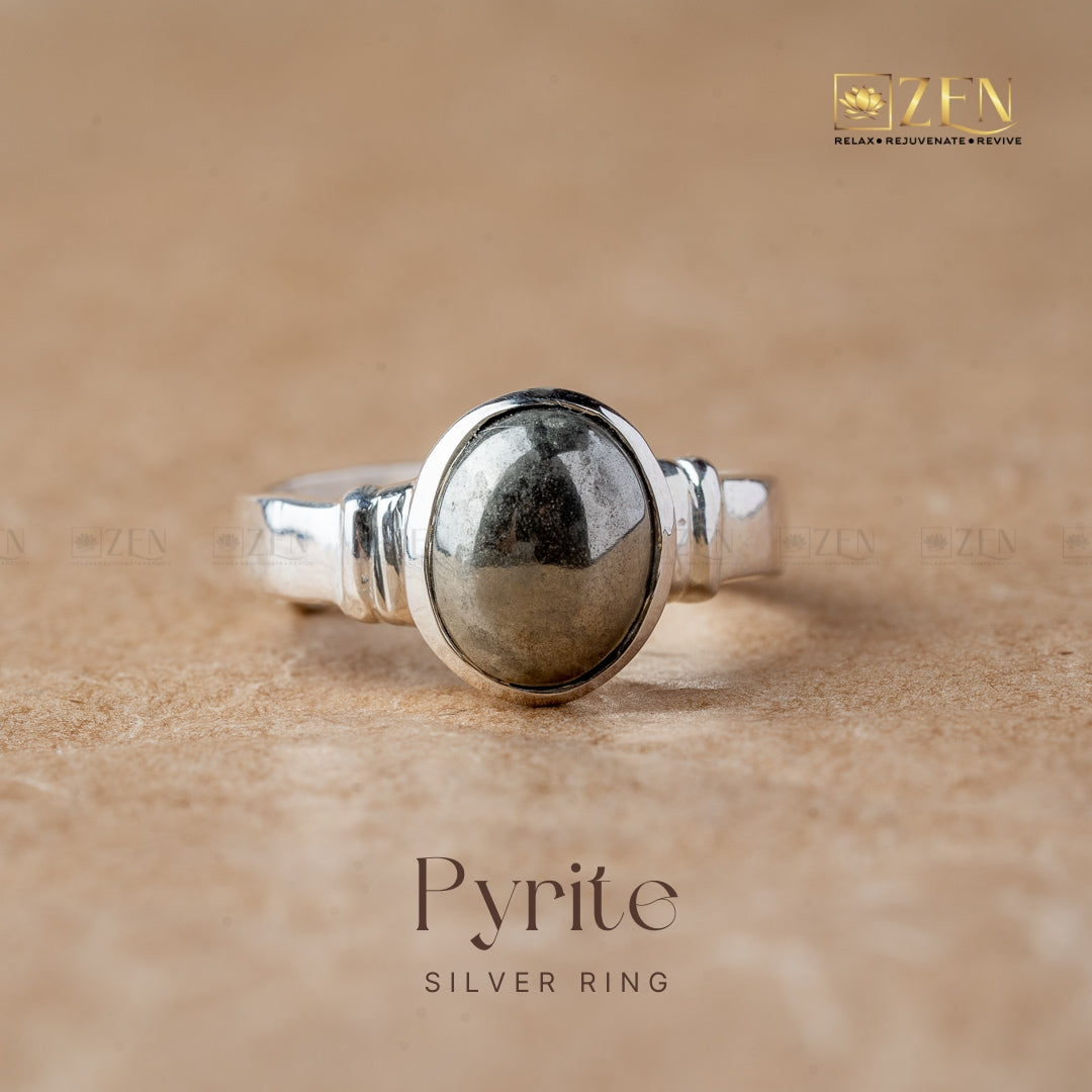 Pyrite Silver Ring - Free Size