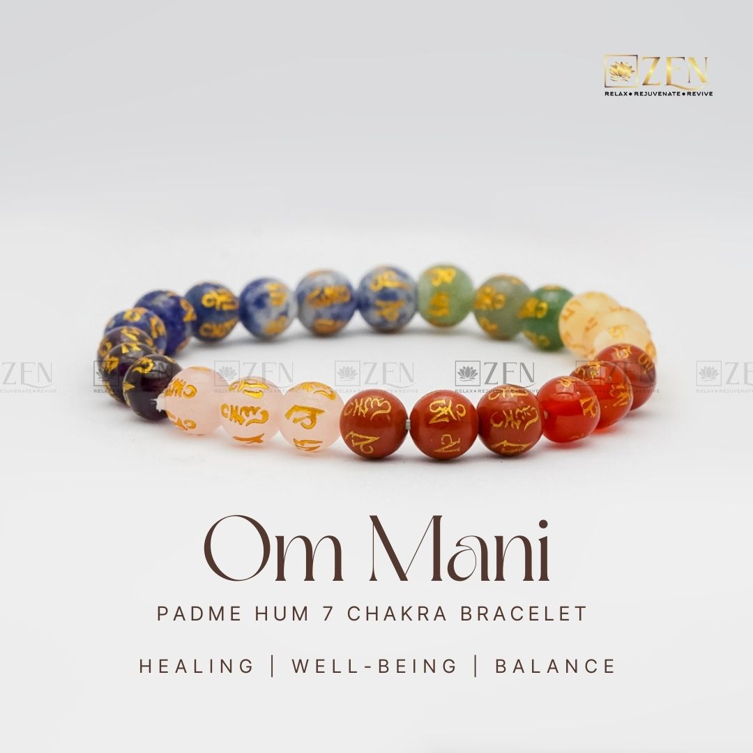 Zen Om Mani Padme Hum - 7 Chakra Bracelet