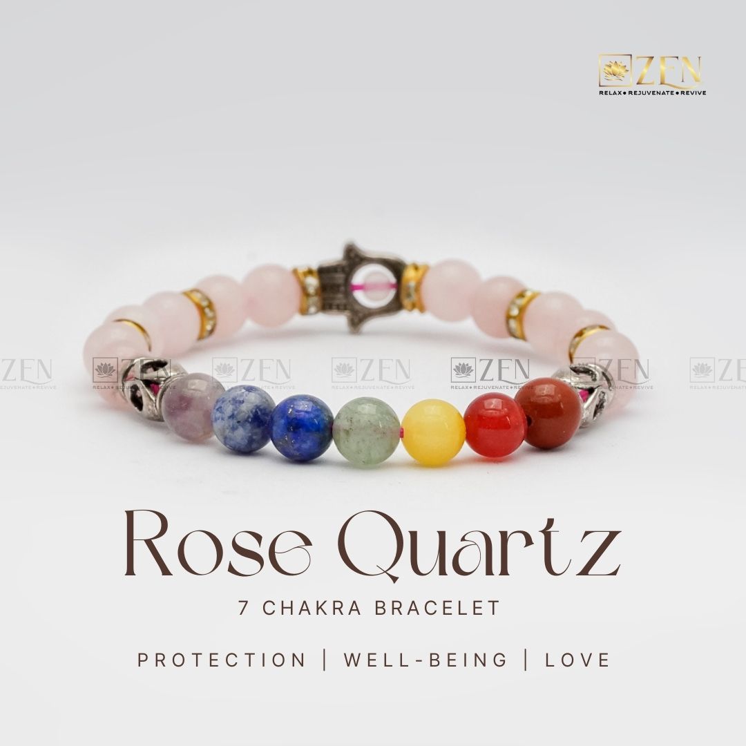 7 Chakra with Rose Quartz & Hamsa Hand To Dispel Bad Luck