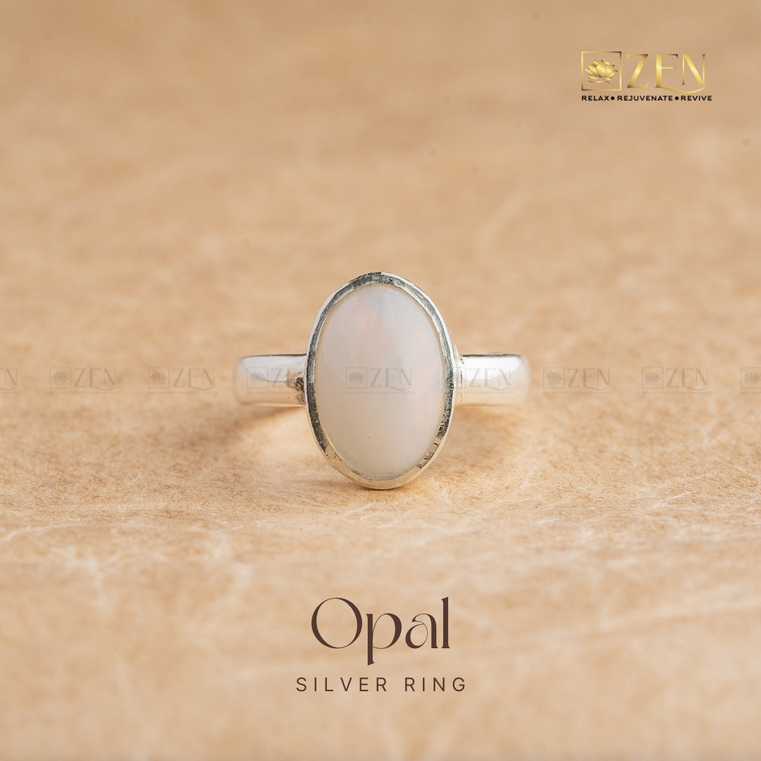 Opal Silver Ring - Free Size
