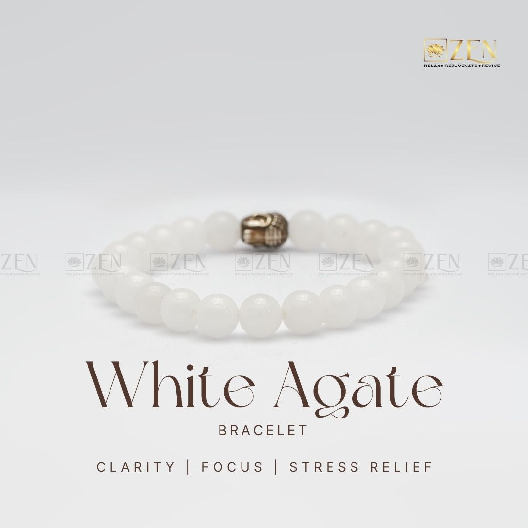 Zen White Agate Bracelet For Brain Power