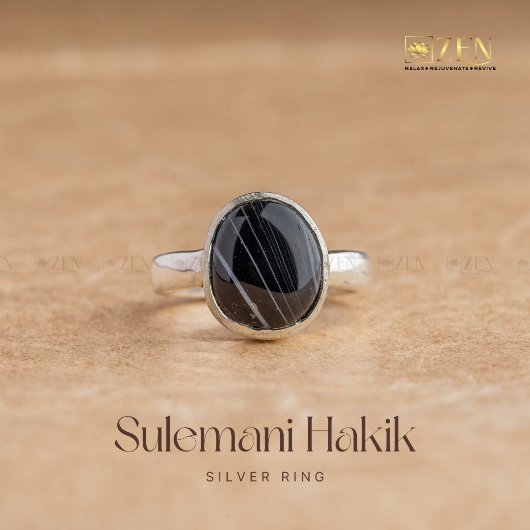 Sulemani Hakik Silver Ring - Free Size