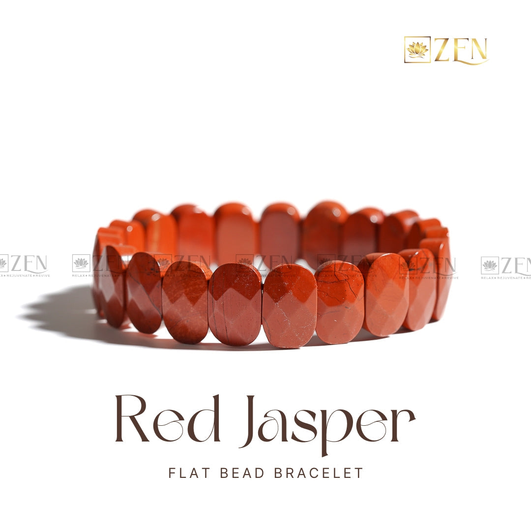 Red Jasper - Flat Bead Bracelet
