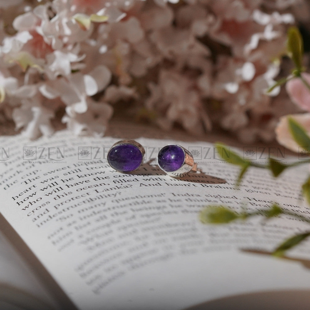 Amethyst Stud Earrings