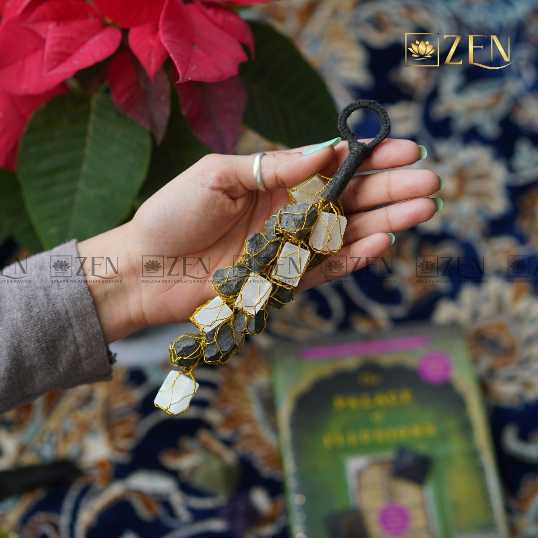 Selenite & Black Tourmaline Wall Hanging