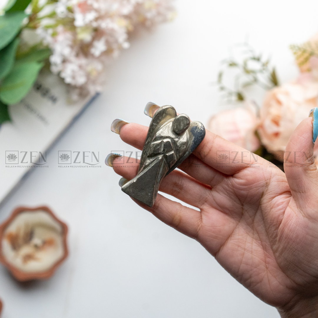 Natural Pyrite Angel For Abundance & Protection