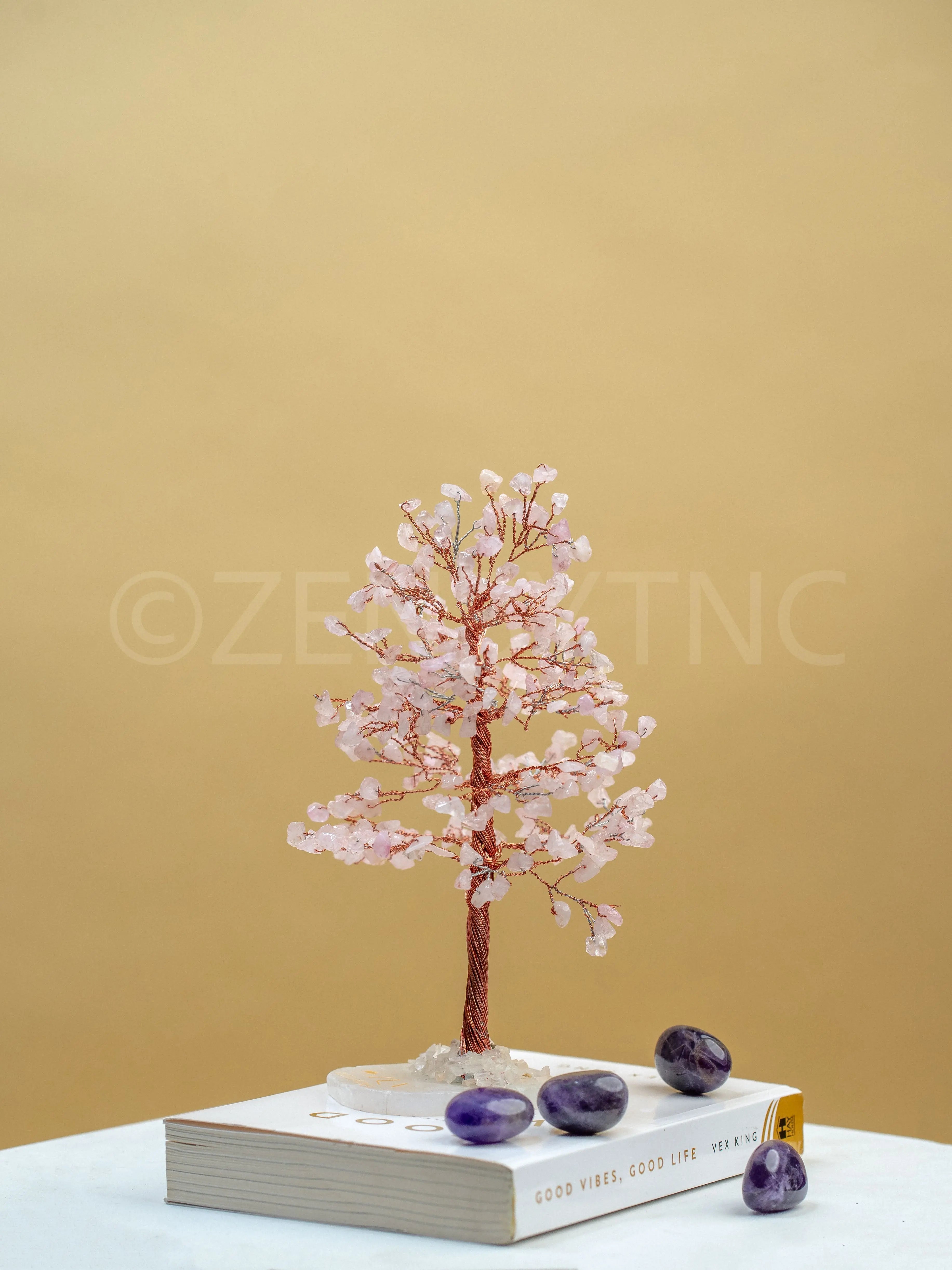 Rose Quartz Good Luck Crystal Tree - Unconditional Love| 300 Crystals | The Zen Crystals
