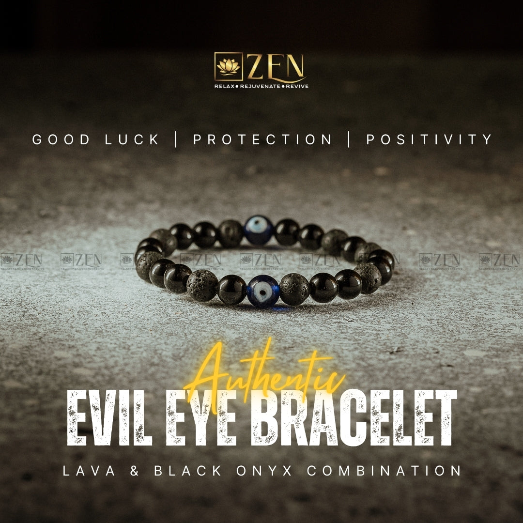 Zen Evil Eye with Lava & Black Onyx to prevent from Misfortune