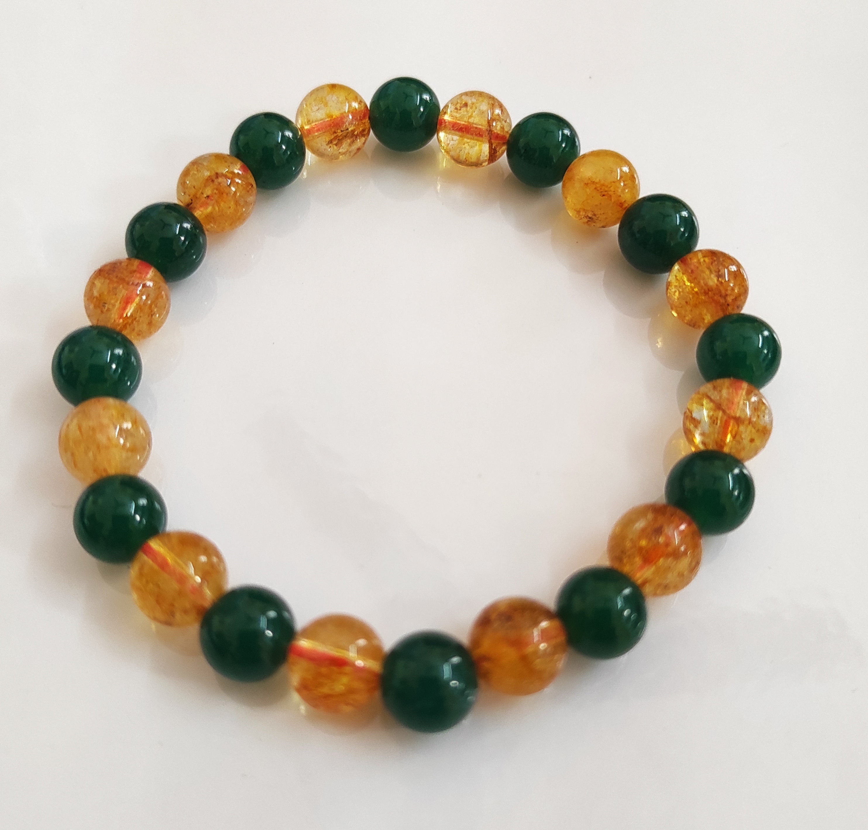 Green Aventurine & Citrine Crystal Bracelet