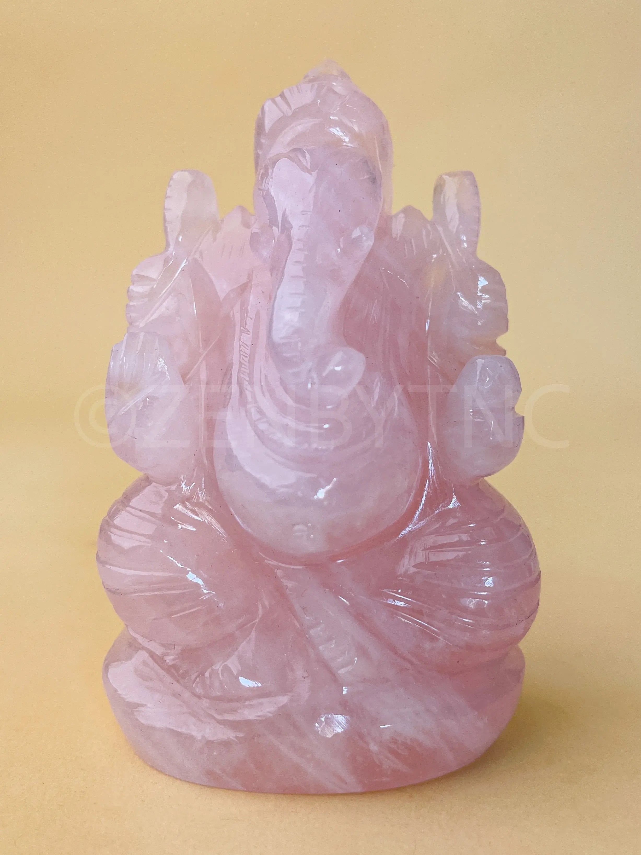Lord Ganesha - Rose Quartz