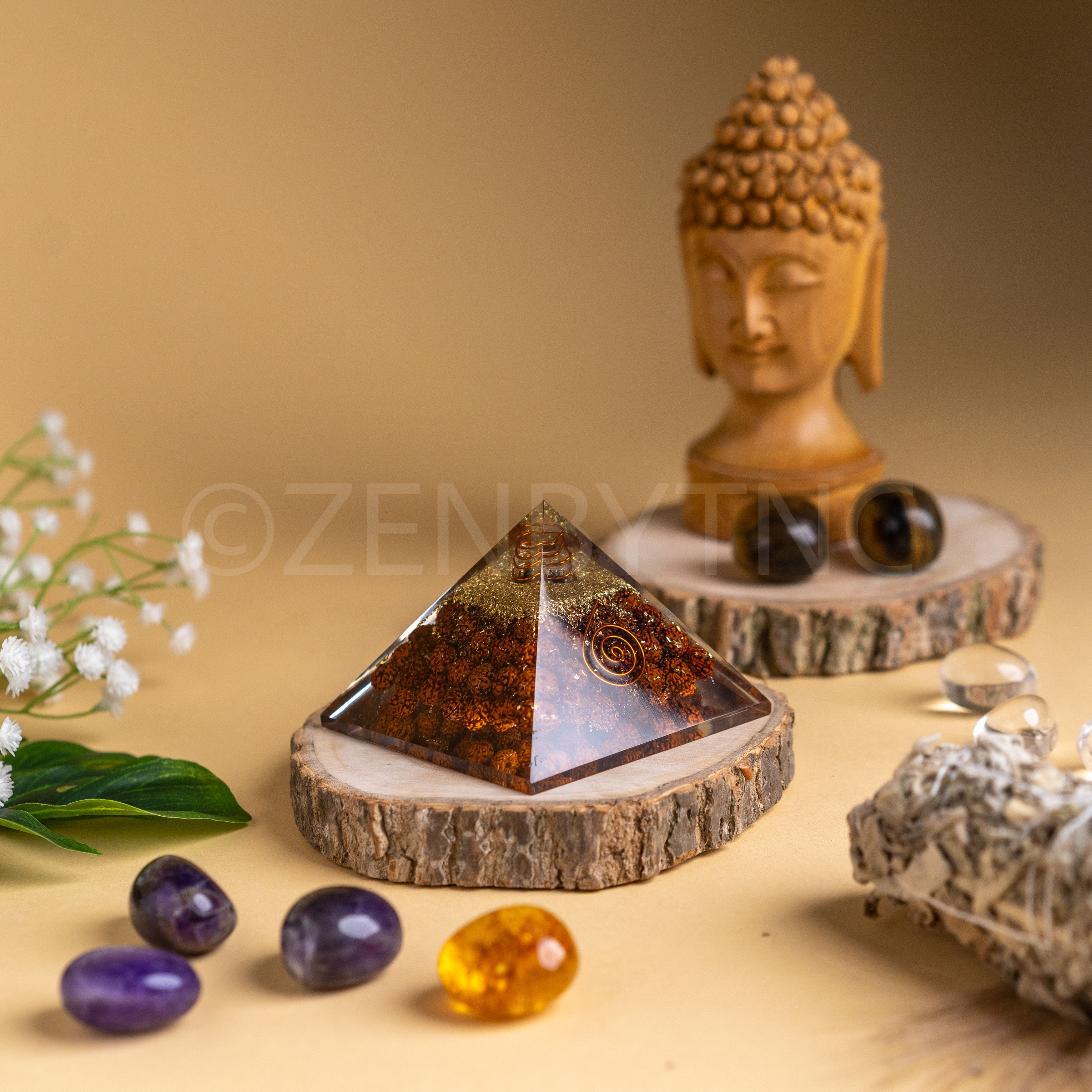 Zen Rudraksha Orgonite Pyramid To Remove Negativity