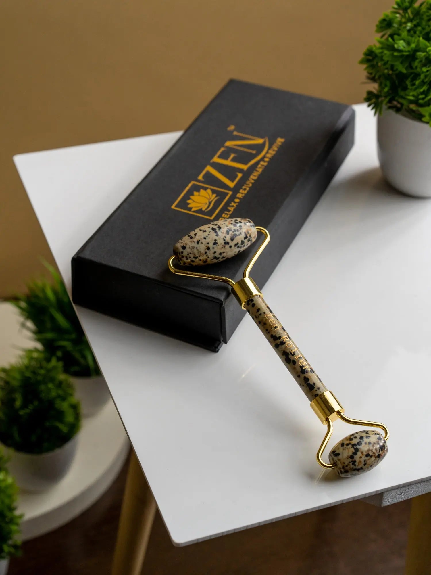 ZEN Dalmatian Jasper Face Roller | The Zen Crystals