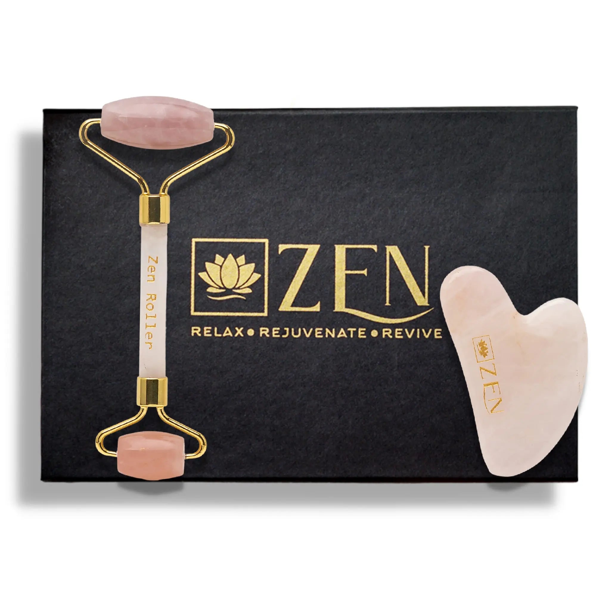 ZEN Rose Quartz Roller & Gua Sha [COMBO] | Authentic | The Zen Crystals