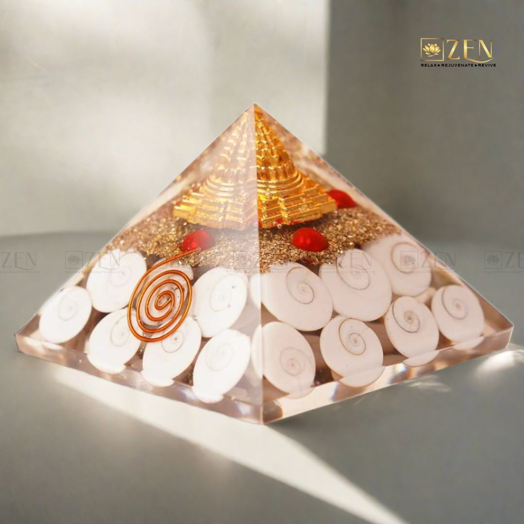 Shri Yantra Gomti Chakra Orgonite Pyramid | Wealth, Financial Stability & Prosperity